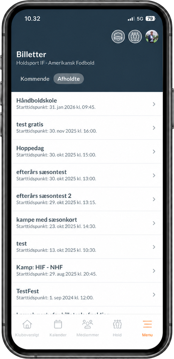 Tickets der Teilnehmer für Veranstaltungen des Verbands in der SportMember-App